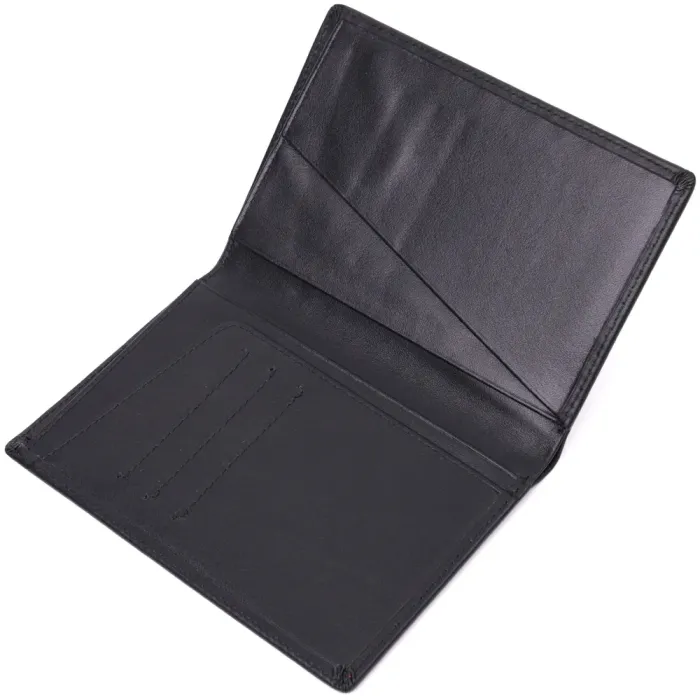 Чоловічий портмоне без застібки з натуральної шкіри Vintage 15036 Чорний