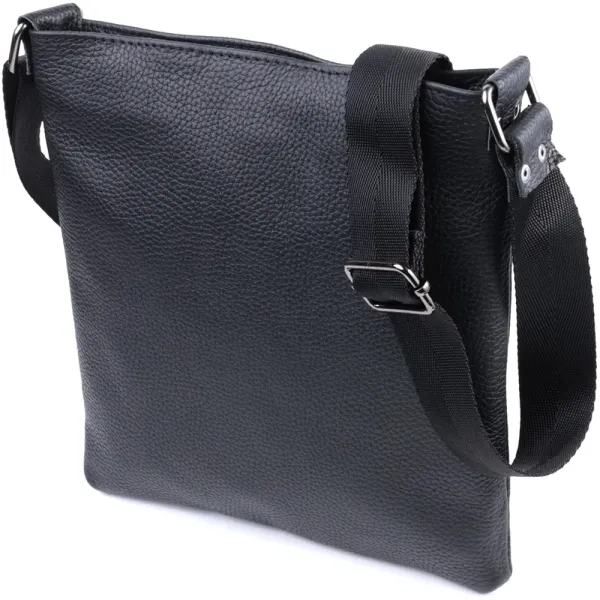 Тонка сумка для чоловіків через плече з натуральної шкіри Shvigel 22850 Чорна