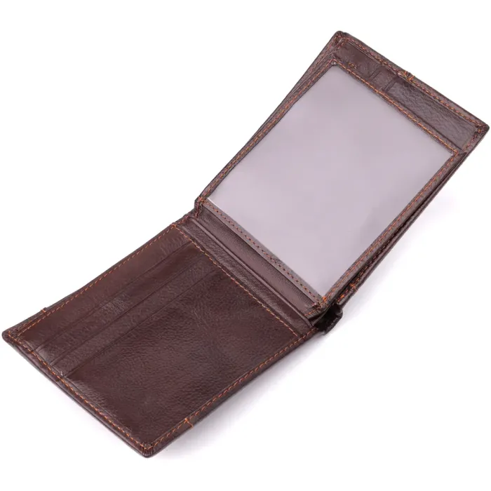 Горизонтальний стильний гаманець з натуральної шкіри Vintage 22888 Коричневий