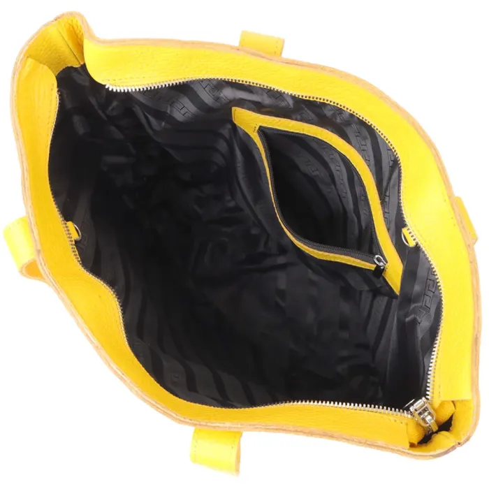 Місткий жіночий шоппер із натуральної шкіри Shvigel 15156 Жовтий