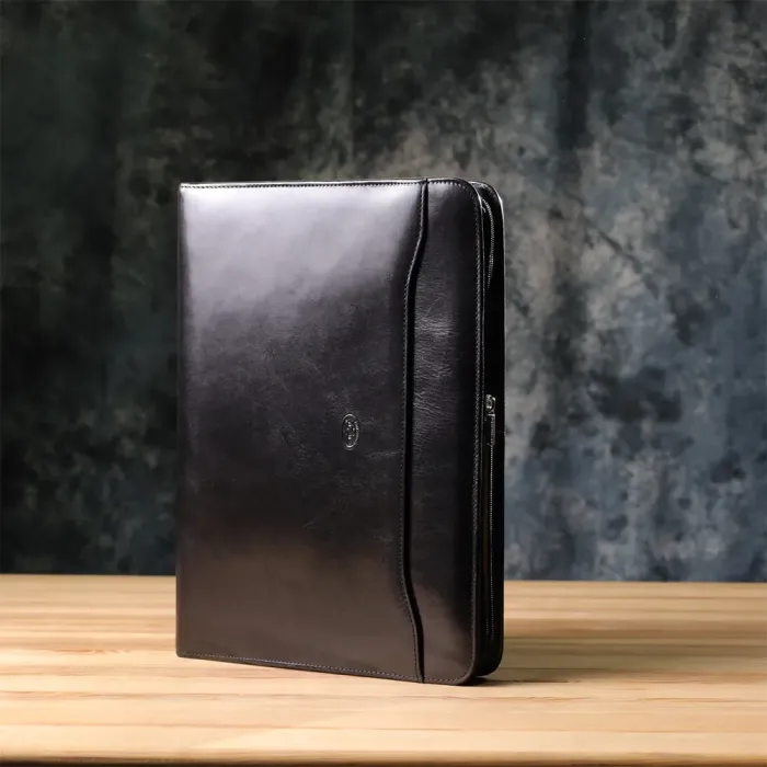 Оригінальна папка з блокнотом із гладкої натуральної шкіри Tony Perotti 20850_1 (1278L nero) Чорний