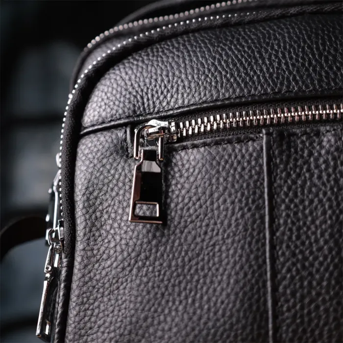 Чоловіча вертикальна сумка з натуральної шкіри Vintage 15112 Чорний