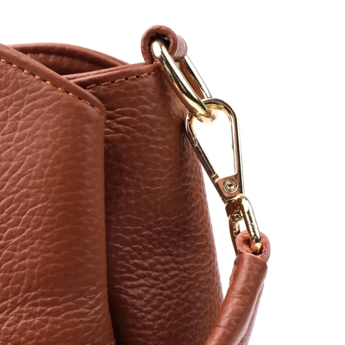 Чудова сумка жіноча з твердим дном з натуральної шкіри Vintage 15108 Рудий