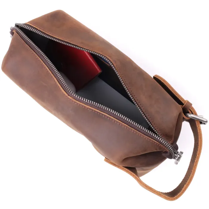 Чоловіча барсетка у вінтажному стилі з натуральної шкіри Vintage 15109 Коричневий