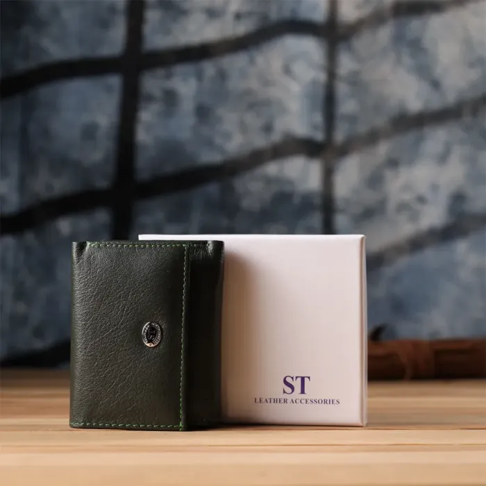 Жіночий мініатюрний гаманець із натуральної шкіри ST Leather 23083 Зелений