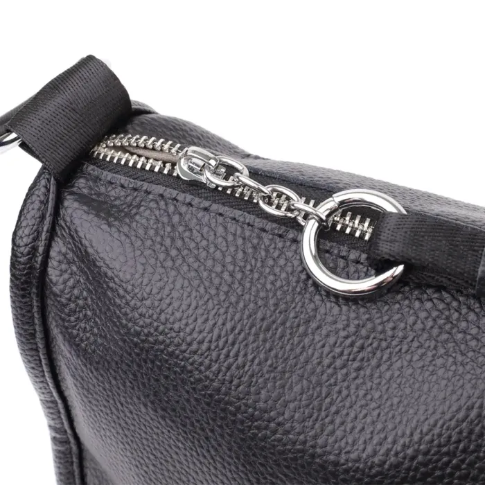 Стильна напівкругла сумка для жінок із натуральної шкіри Vintage 22905 Чорний