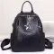 Жіночий рюкзак шкіряний міський з ременцем 23х30х11, сумка на спину для навчання, чорна