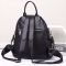 Жіночий рюкзак шкіряний міський з ременцем 23х30х11, сумка на спину для навчання, чорна