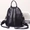 Жіночий рюкзак шкіряний міський з ременцем 23х30х11, сумка на спину для навчання, чорна