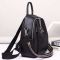 Жіночий рюкзак шкіряний міський з ременцем 23х30х11, сумка на спину для навчання, чорна