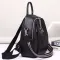 Жіночий рюкзак шкіряний міський з ременцем 23х30х11, сумка на спину для навчання, чорна