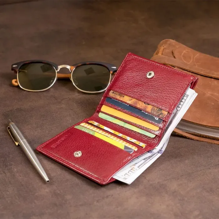 Компактний жіночий гаманець ST Leather 19257 Бордовий