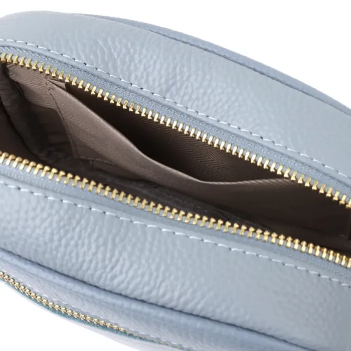 Незвичайна сумка жіноча на кожен день з натуральної шкіри Vintage 22902 Сіро-блакитний