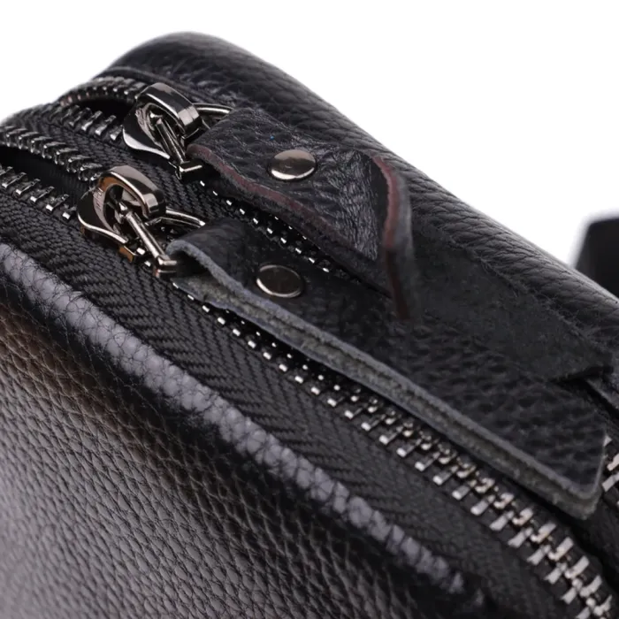 Сумка-слінг для чоловіків з натуральної шкіри Vintage 22955 Чорний