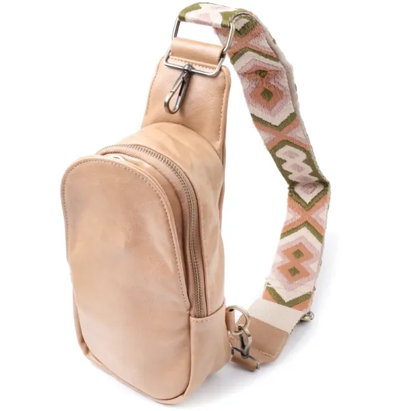 Сумка через плече для жінок з екошкіри Vintage 22790 Світло-коричневий