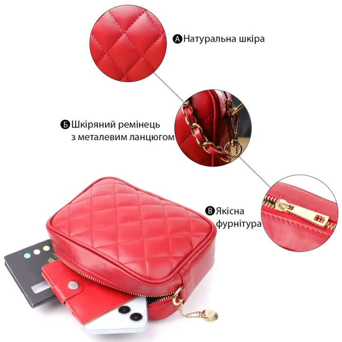 Стильна сумка з натуральної шкіри Tony Perotti 20838_1 (CA006-01DR dk red) Червоний