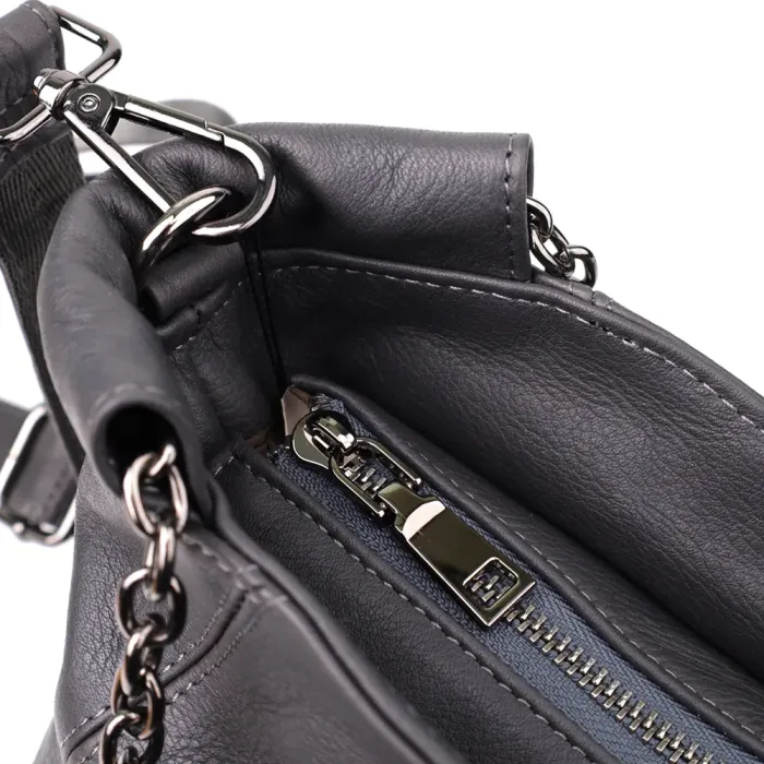 Повсякденна сумка для жінок з натуральної шкіри Vintage 22989 Сірий