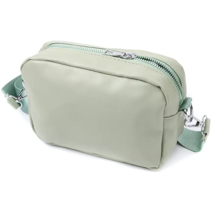 Стильна жіноча сумка крос-боді з монетницею з екошкіри Vintage 22797 Фісташковий