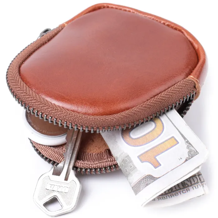 Компактний гаманець для монет із натуральної шкіри Vintage 15080 Коричневий