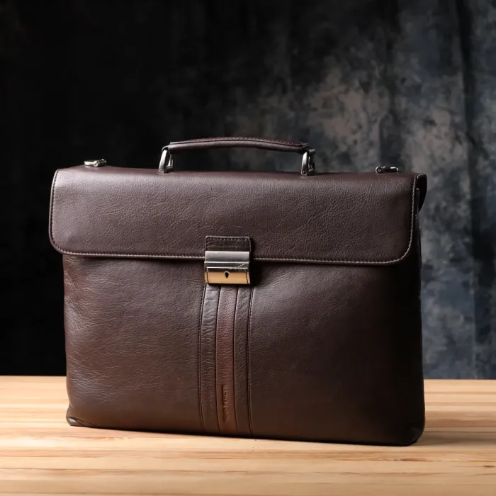 Стильна чоловіча сумка для ноутбука з натуральної шкіри Tony Perotti 20903_1 (9514 moro) Коричневий