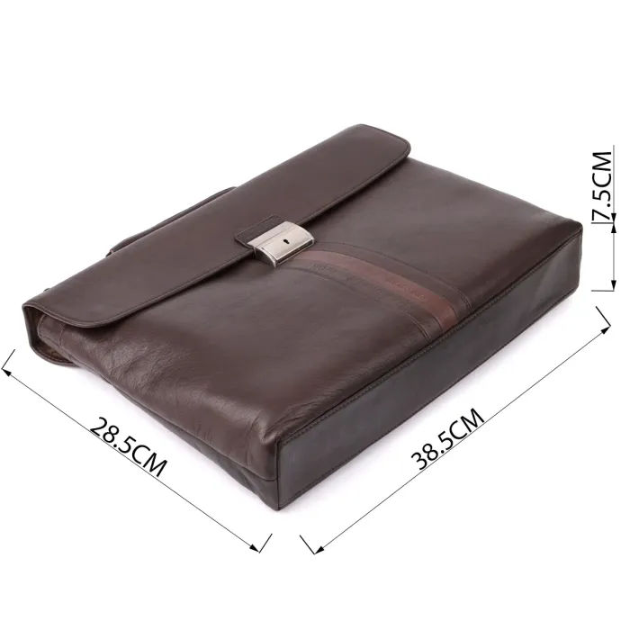 Стильна чоловіча сумка для ноутбука з натуральної шкіри Tony Perotti 20903_1 (9514 moro) Коричневий