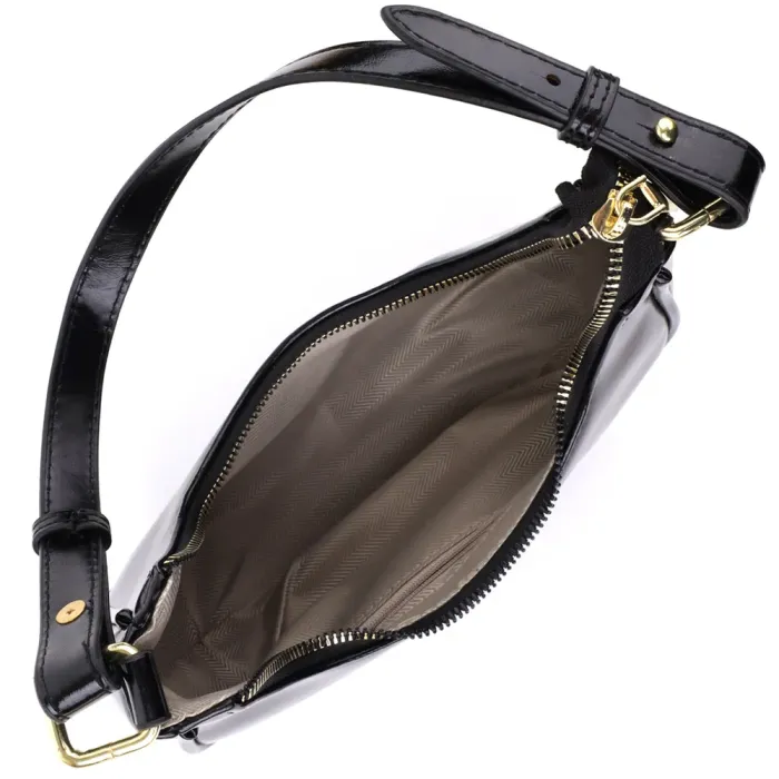 Лакова сумка на плече з екошкіри Vintage 15150 Чорний