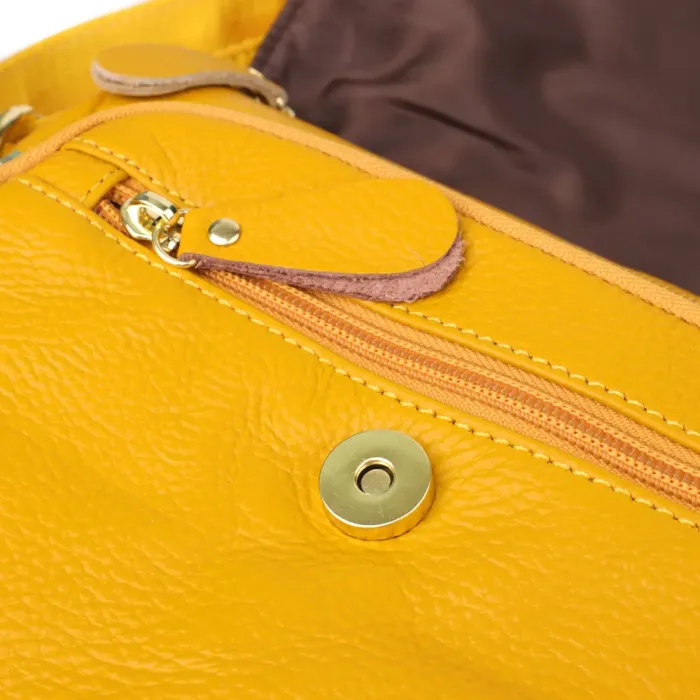 Елегантна шкіряна сумка для жінок на день Vintage 22969 Жовтий