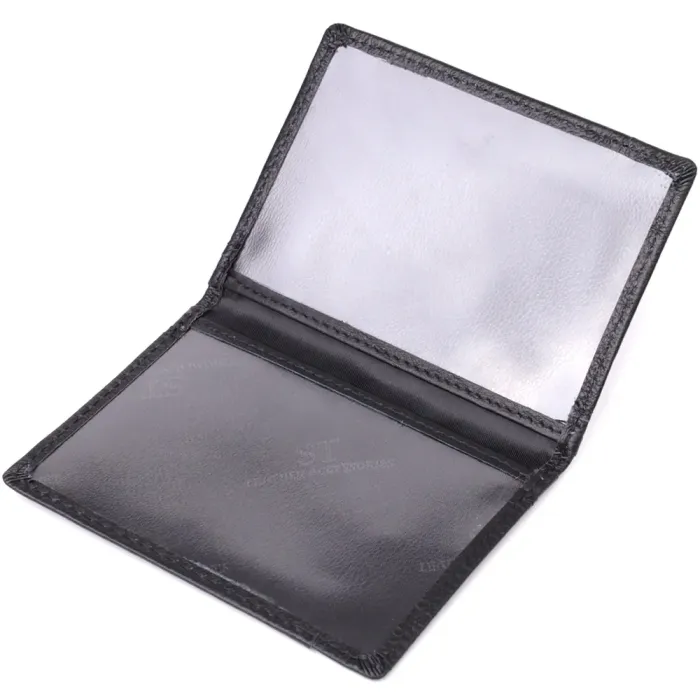 Чоловічий гаманець для карток із натуральної шкіри ST Leather 23091 Чорний