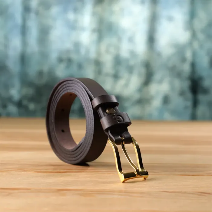 Елегантний вузький шкіряний ремінь для жінок GRANDE PELLE 22952 Червоний