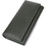 Стильний гаманець у два складення з натуральної шкіри ST Leather 23066 Зелений