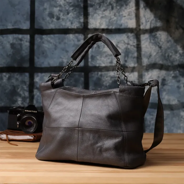 Повсякденна сумка для жінок з натуральної шкіри Vintage 22989 Сірий