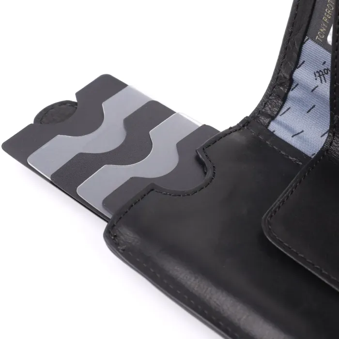 Місткий картхолдер із натуральної шкіри Tony Perotti 20899_1 (3796 nero) Чорний