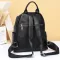 Жіноча сумка на плечі з натуральної шкіри 23х28х11, рюкзак з відділами для гаджетів, чорна