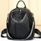 Стильна жіноча сумка міська на плечі 25х33х14, рюкзак з натуральної шкіри, чорний