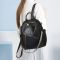 Стильна жіноча сумка міська на плечі 25х33х14, рюкзак з натуральної шкіри, чорний