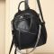 Стильна жіноча сумка міська на плечі 25х33х14, рюкзак з натуральної шкіри, чорний