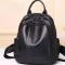 Шкіряний жіночий міський рюкзак на блискавці 23х29х13, сумка наплічна для прогулянок, чорна