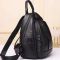 Шкіряний жіночий міський рюкзак на блискавці 23х29х13, сумка наплічна для прогулянок, чорна