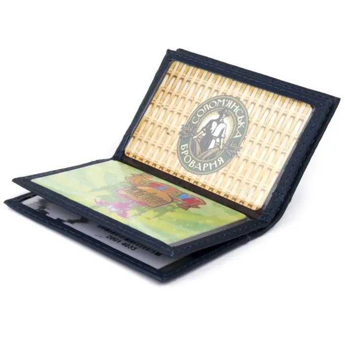 Визитница-книжка ST Leather 19217 Темно-синяя