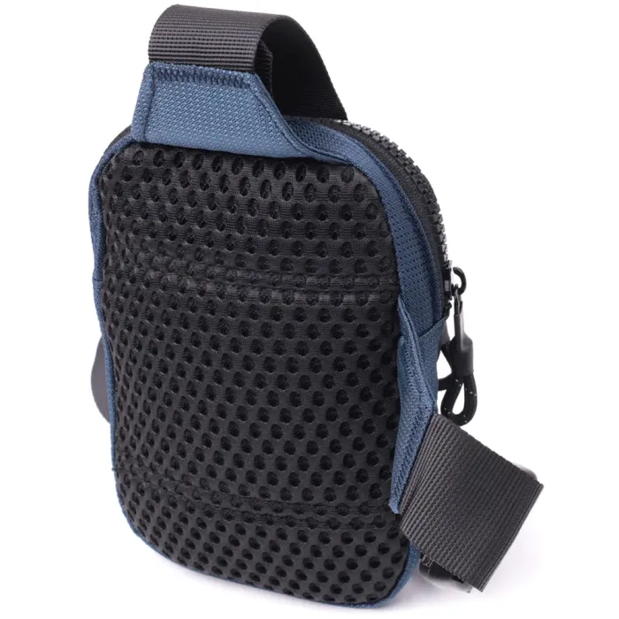Чоловіча слінг сумка для подорожей з якісного текстилю Vintage 22870 Синій
