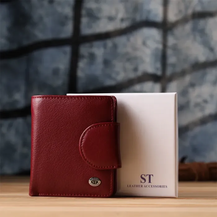 Жіночий гаманець вертикального формату з натуральної шкіри ST Leather 23071 Бордовий