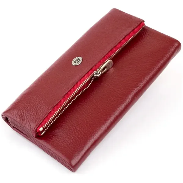 Клатч конверт з кишенею для мобільного шкіряний ST Leather 19273 Бордовий