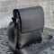 Шкіряна сумка чоловіча через плече 21х23х5.5, м'яка барсетка для гаджетів Tiding Bag 12977 чорна