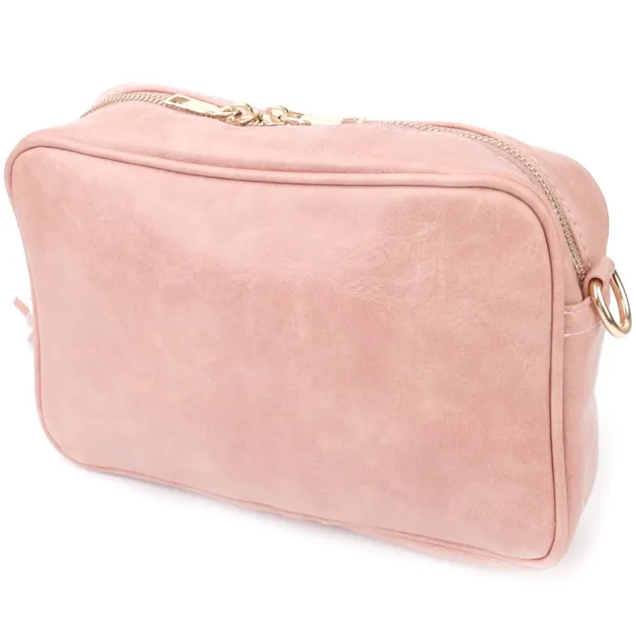 Жіноча сумка з плюшевою вставкою на лицьовій стороні з екошкіри Vintage 15133 Рожевий