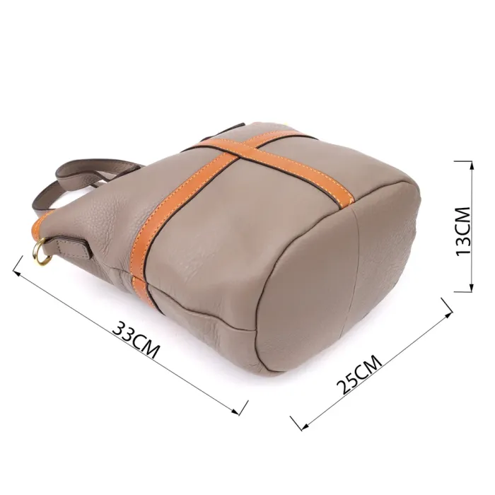 Практична містка сумка з натуральної шкіри для жінок Vintage 22998 Сірий