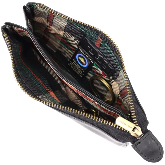 Зручна ключниця на два відділення з матової натуральної шкіри Tony Perotti 20836_1 (3350 nero) Чорний