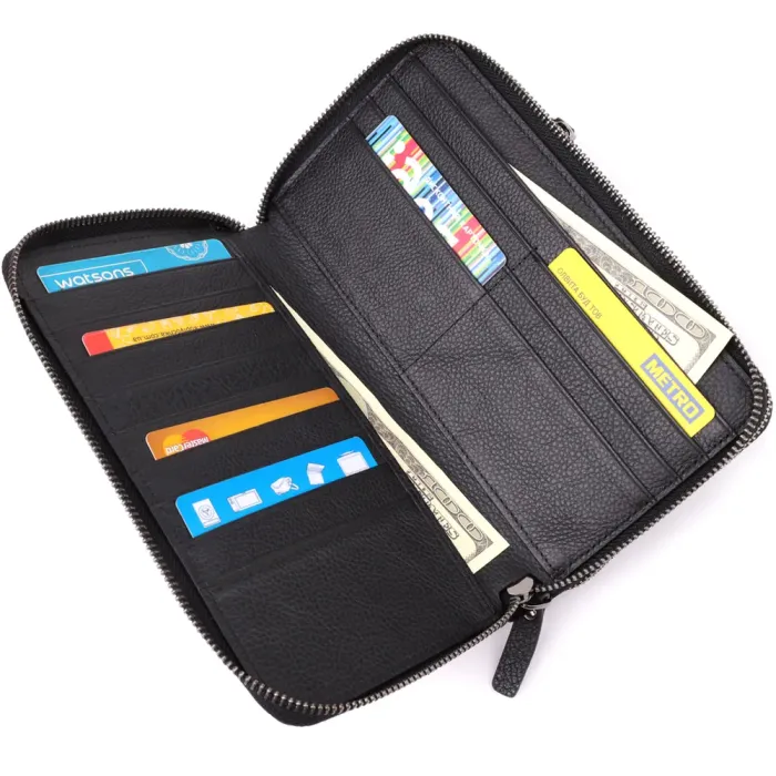 Цікавий чоловічий клатч із натуральної шкіри Vintage 23063 Чорний