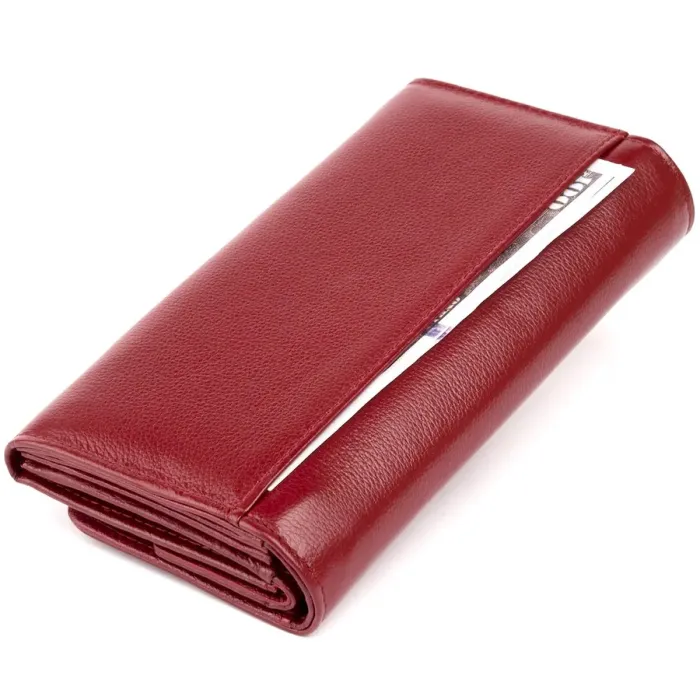 Гаманець шкіряний у дві додавання жіночий ST Leather 19288 Бордовий