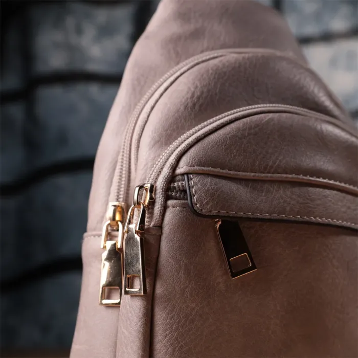 Стильна жіноча сумка через плече з екошкіри Vintage 15119 Бежевий