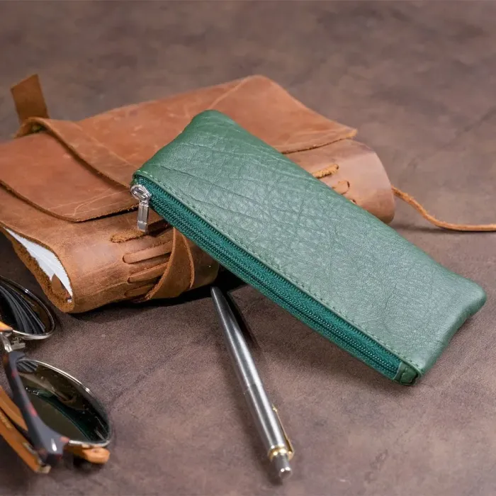 Ключниця-гаманець з кишенькою унісекс ST Leather 19348 Зелена